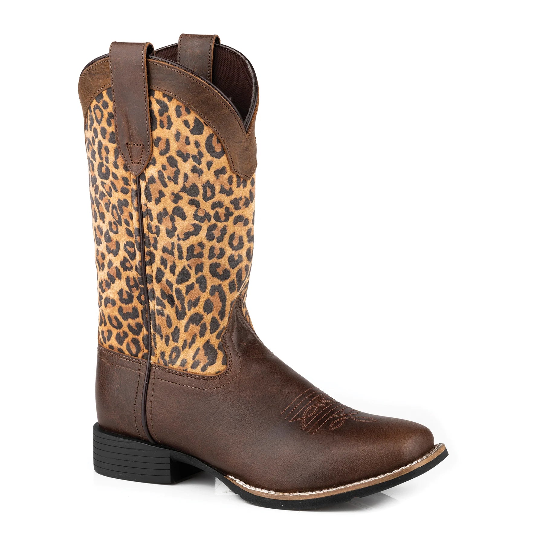 Roper Wms Monterey Leopard Brown Leather/Suede Leopard Print - Mothers Day Sale