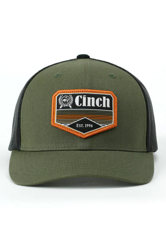 Cinch Mens Olive Green Trucker Cap