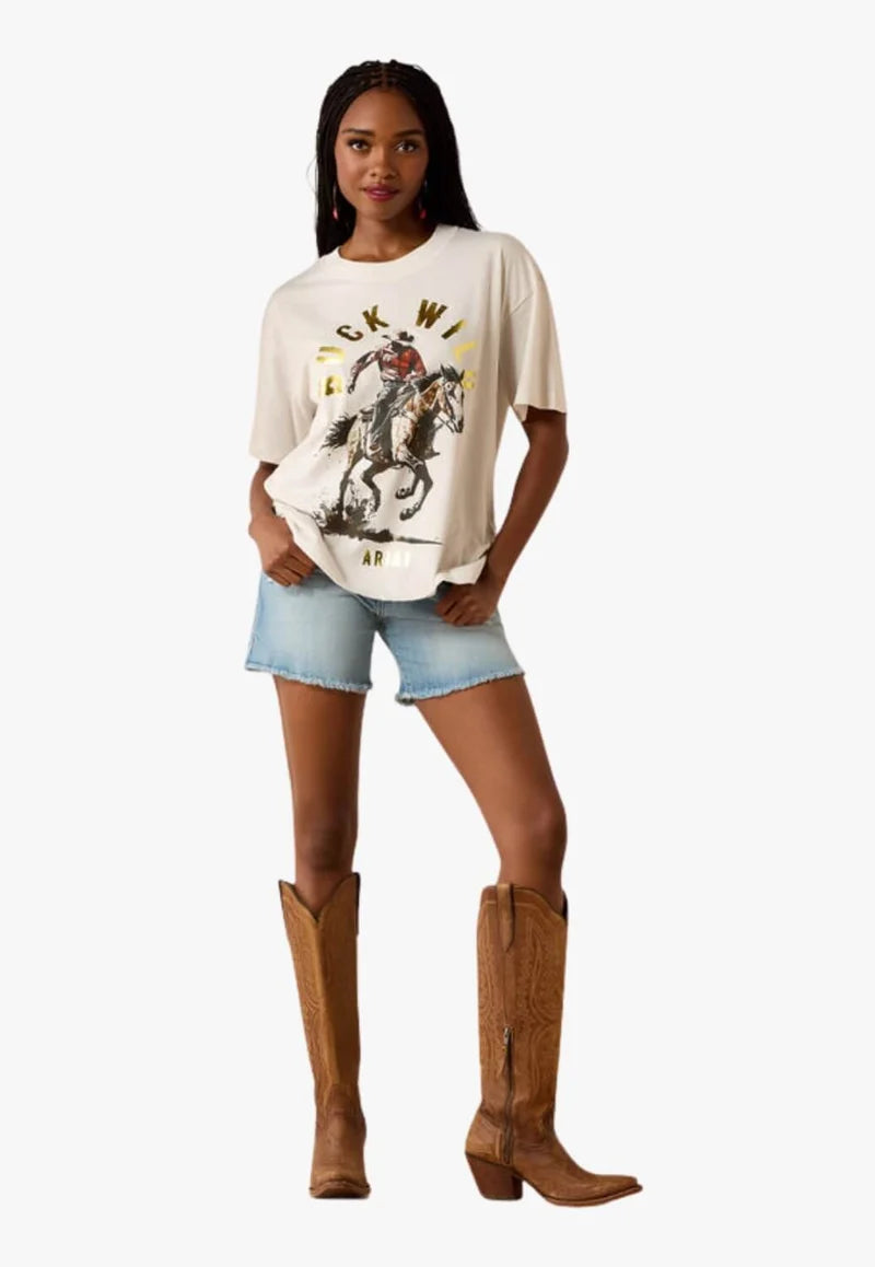 Ariat Wms Buck Wild SS Tee Natural