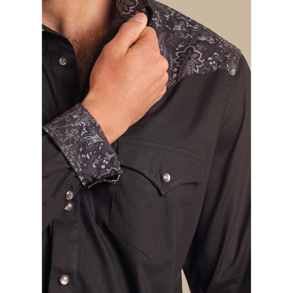 Panhandle Slim Fit Paisley Yoke Long Sleeve Snap Shirt