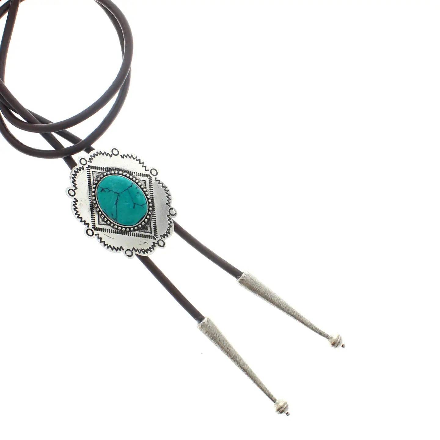 Southwestern Turquoise Bolo Tie Black