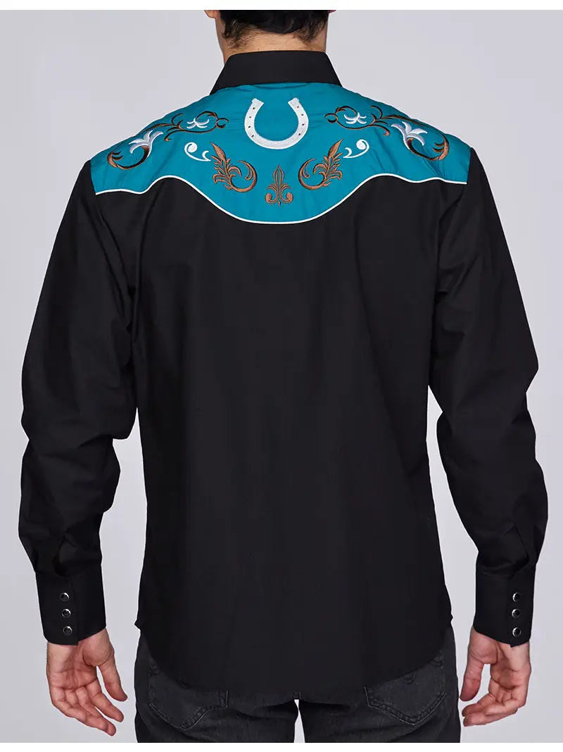 Rodeo Mens Western Embroidery Cowboy Outfit Shirts