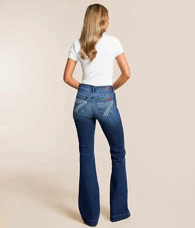 7 for All Mankind Dojo - Lake Blue 36in Leg | Country Clothing - Ladies Jeans | Saddleworld Ipswich