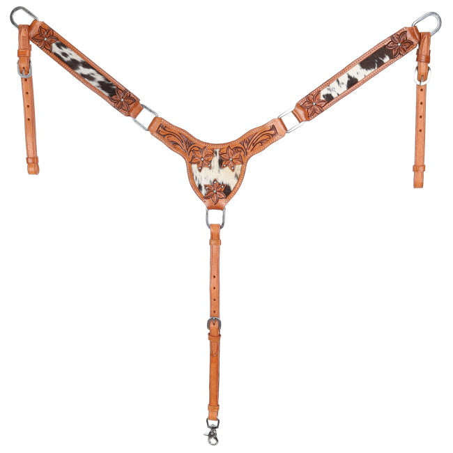 Showman Blossom and Hide Browband Bridle and Breastplate Set