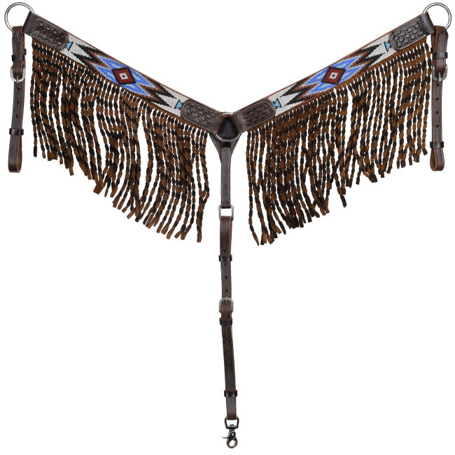 Showman Lakota Sky Beaded Bridle and Breastplate Set