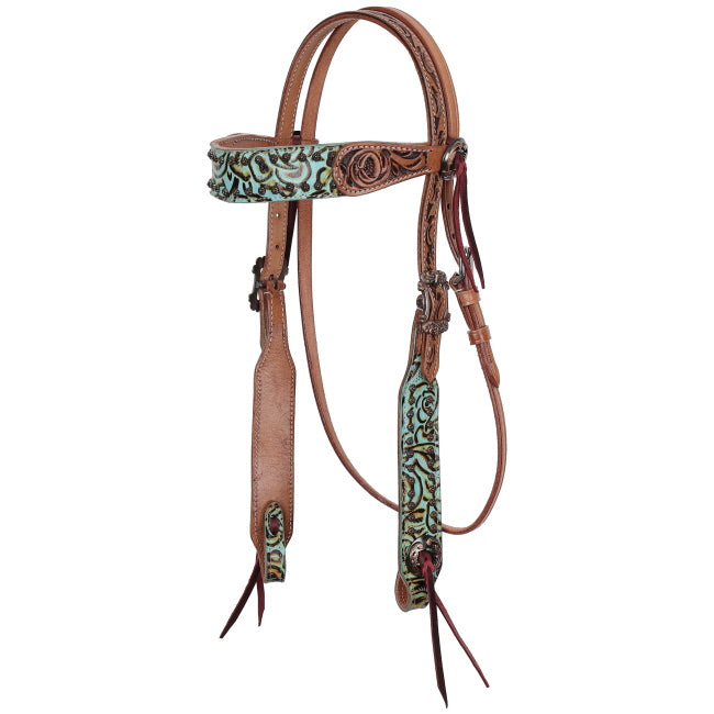 Showman Rustic Rose Bridle and Breastplate Set