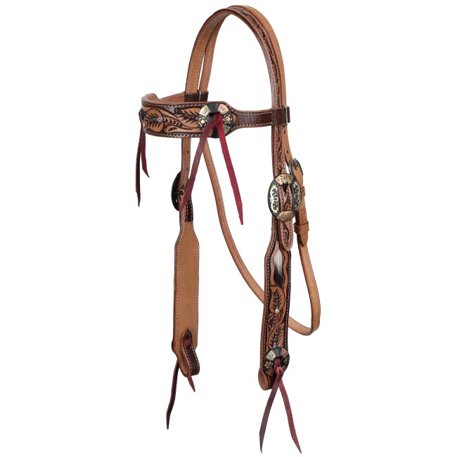 Showman Cowhide Canopy Bridle and Breastplate Set