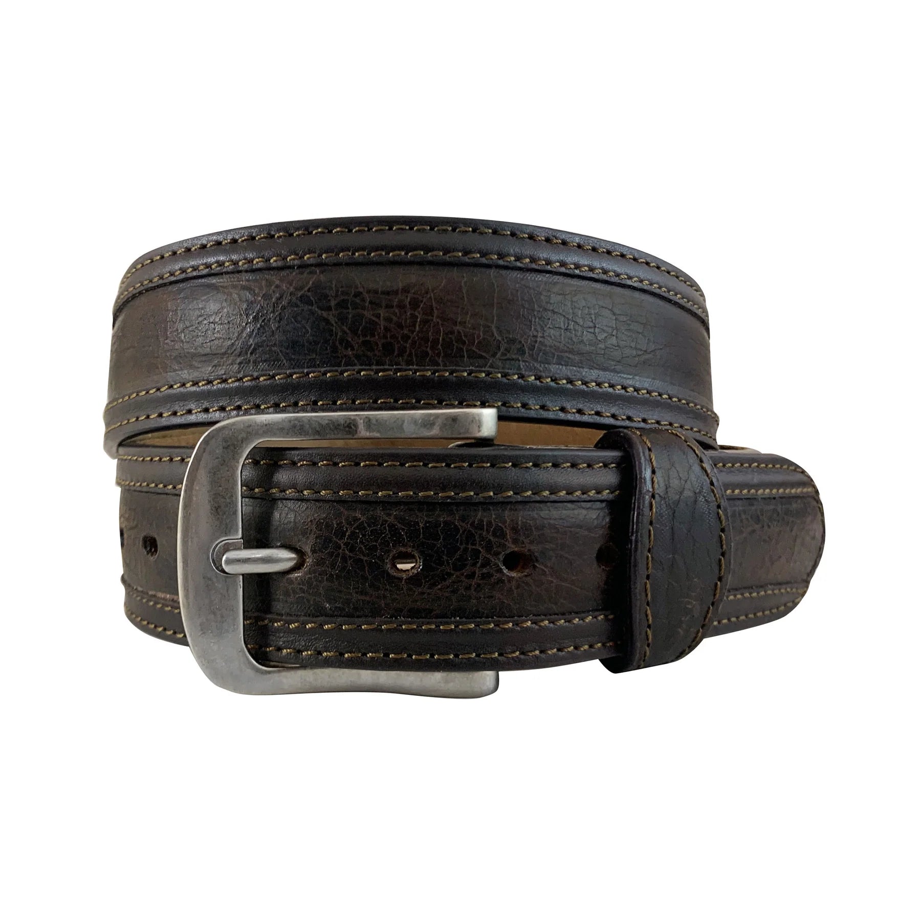 Roper Belt 1.5in Distressed American Bison Leather