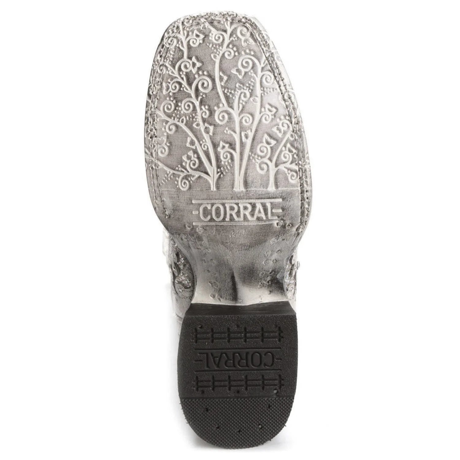 Corral Ladies Brown Crater Bone Embroidered Square Toe Boots