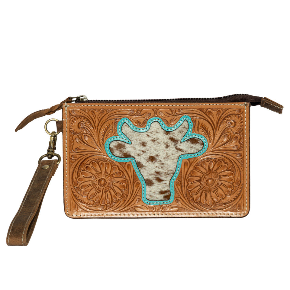 The Design Edge Bullhead Tooling Leather Clutch
