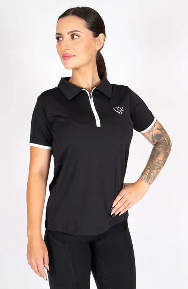 Active Mesh Polo Shirt - Black | Rider Wear - Shirts | Saddleworld Ipswich