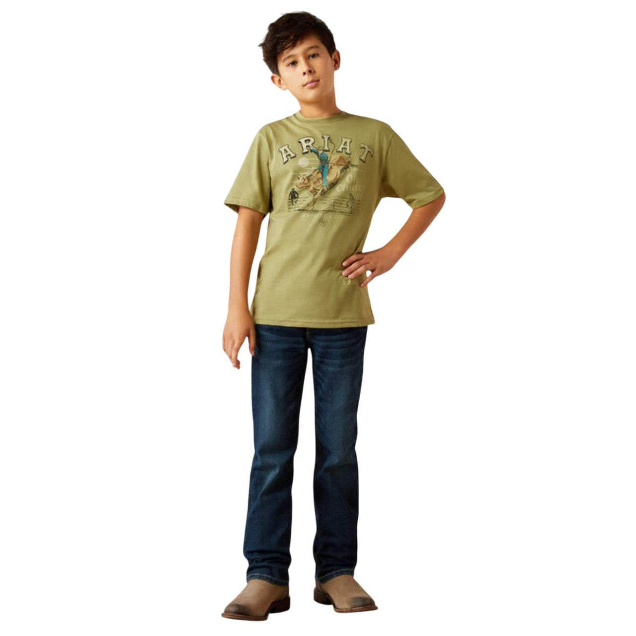 Ariat Boys OH Chute SS Tee Tent Green - EOFY Sale