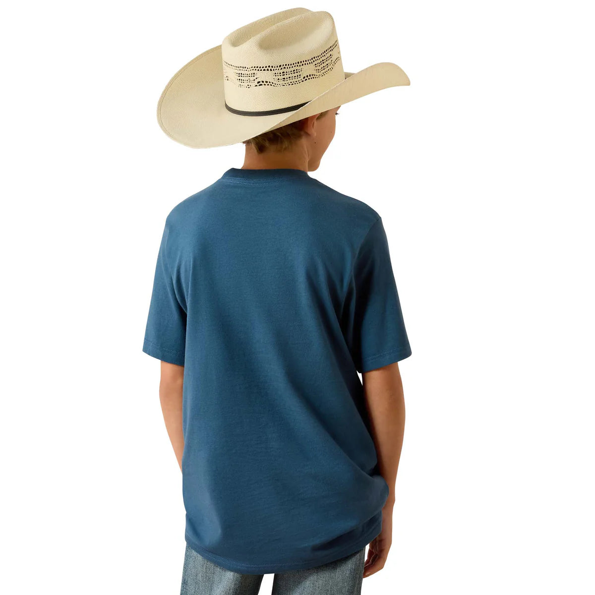 Ariat Bys Flag Bronco SS Tee Key Largo | Country Clothing - Childrens Clothing | Saddleworld Ipswich