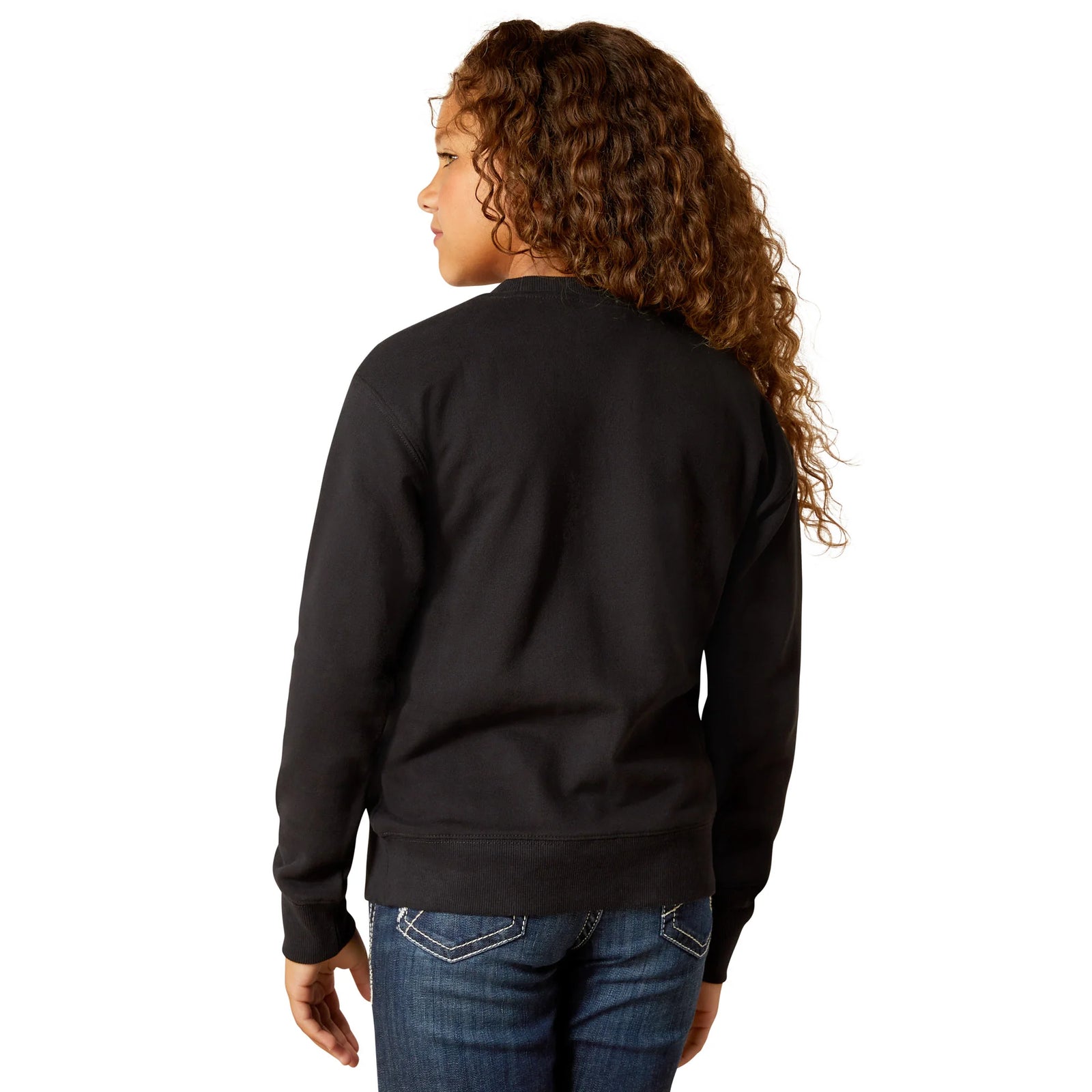 Ariat Gls Booted Logo Sweatshirt Black | Country Clothing - Girls Hoodie | Saddleworld Ipswich