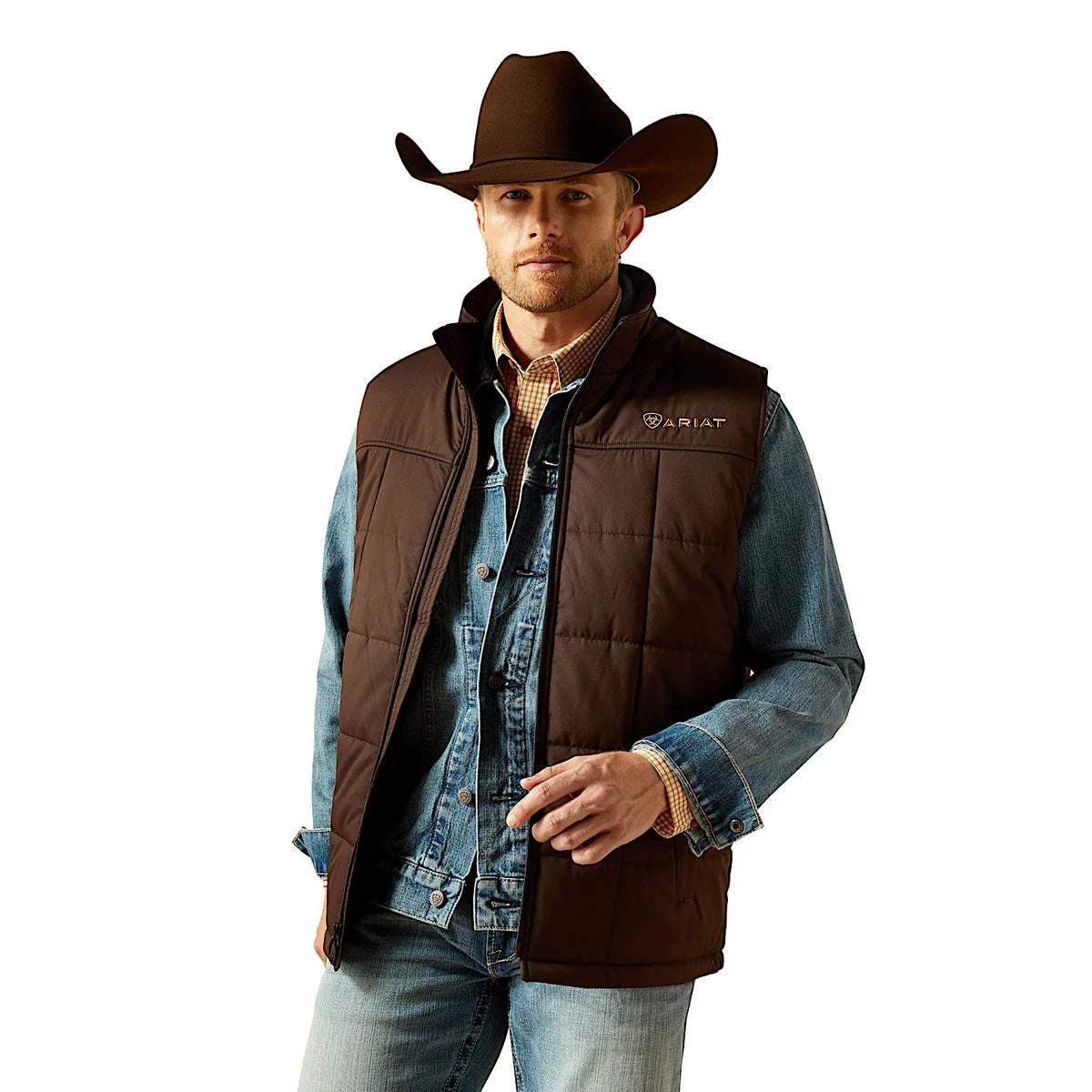 Ariat Mns Crius Insulated Vest Brown | Country Clothing - Mens Vest | Saddleworld Ipswich