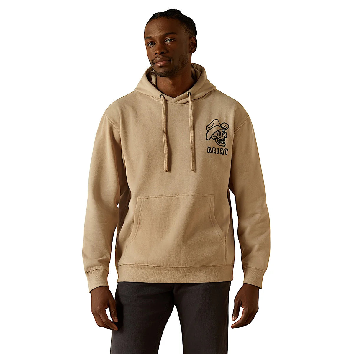 Ariat Mns Drinking Buddies Hoodie Beige | Country Clothing - mens Hoodie | Saddleworld Ipswich