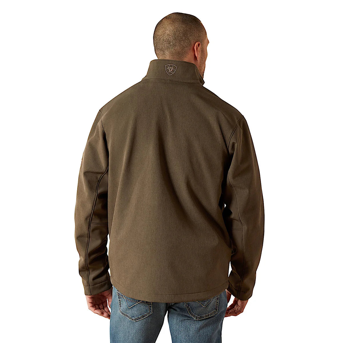 Ariat Mns Logo Softshell Jacket Earth Grean Heather | Country Clothing - Mens Jacket | Saddleworld Ipswich