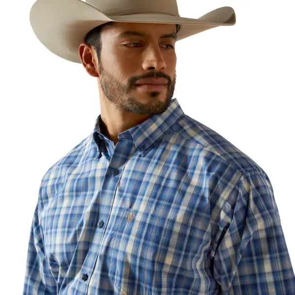 Ariat Mns Pro Series Soloman LS Shirt Royal Blue | Country Clothing - Mens Shirt | Saddleworld Ipswich