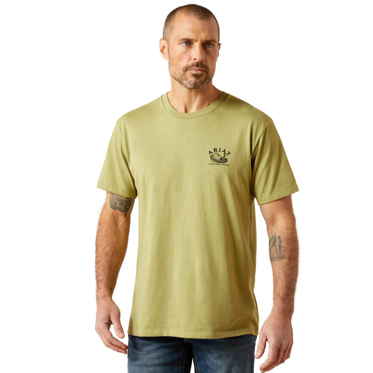 Ariat Mns Rattler Warning SS Tee Tent Green | Country Clothing - mens T Shirt | Saddleworld ipswich