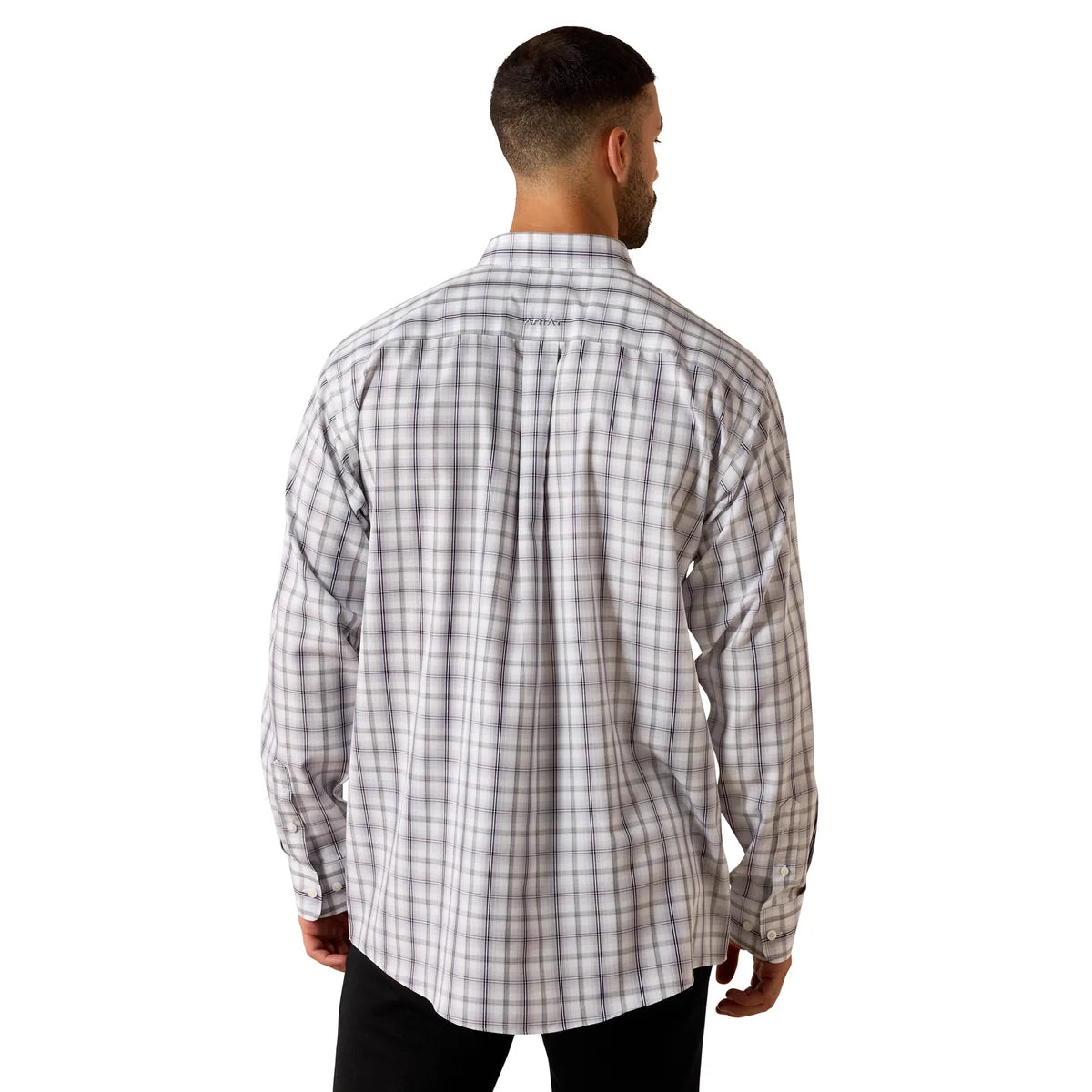 Ariat Mns Wrinkle Free Louie Classic Fit LS Shirt White Plaid | Country Clothing - Mens Shirt | Saddleworld Ipswich