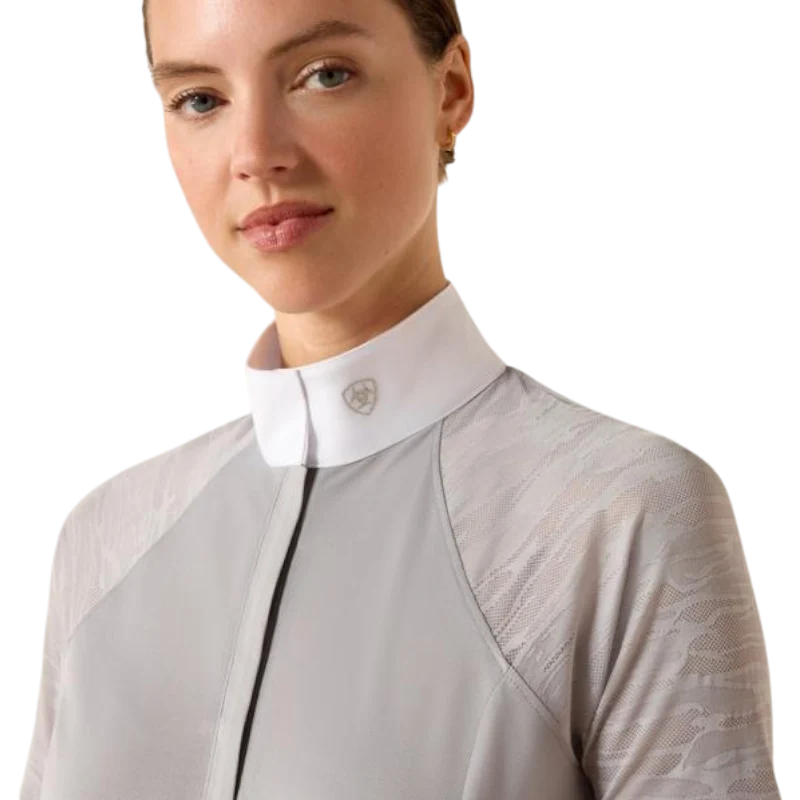 Ariat Wms Aptos Vent 2.0 SS Show Shirt Show Grey | Rider Wear - Shirts | Saddleworld Ipswich