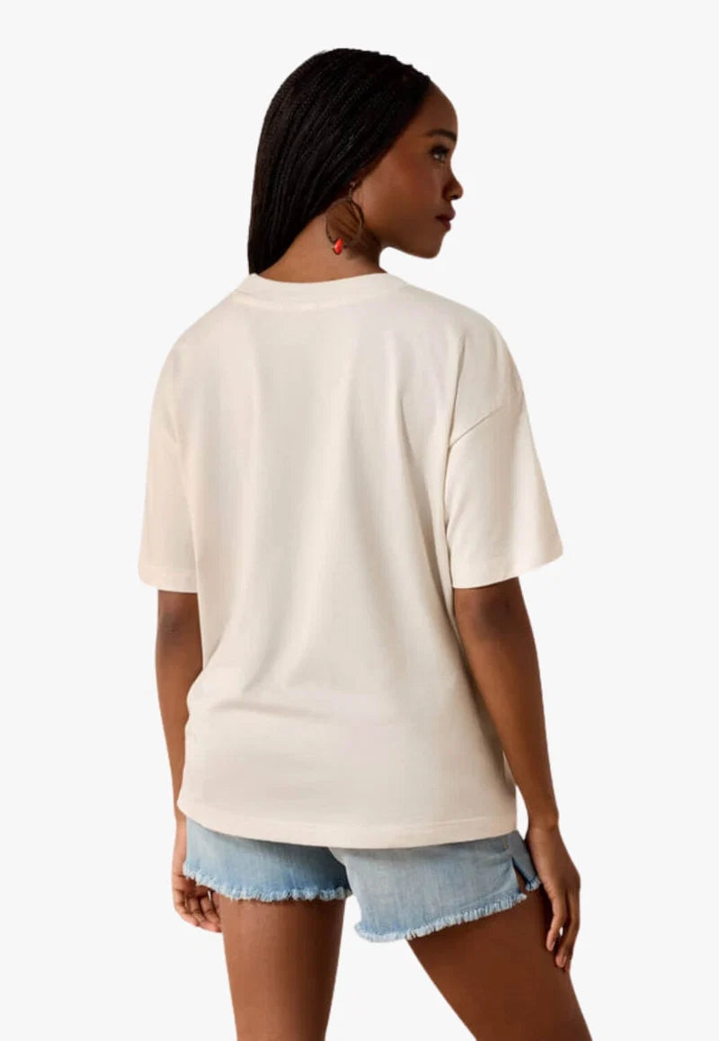 Ariat Wms Buck Wild SS Tee Natural | Country Clothing - Ladies T Shirt | Saddleworld Ipswich