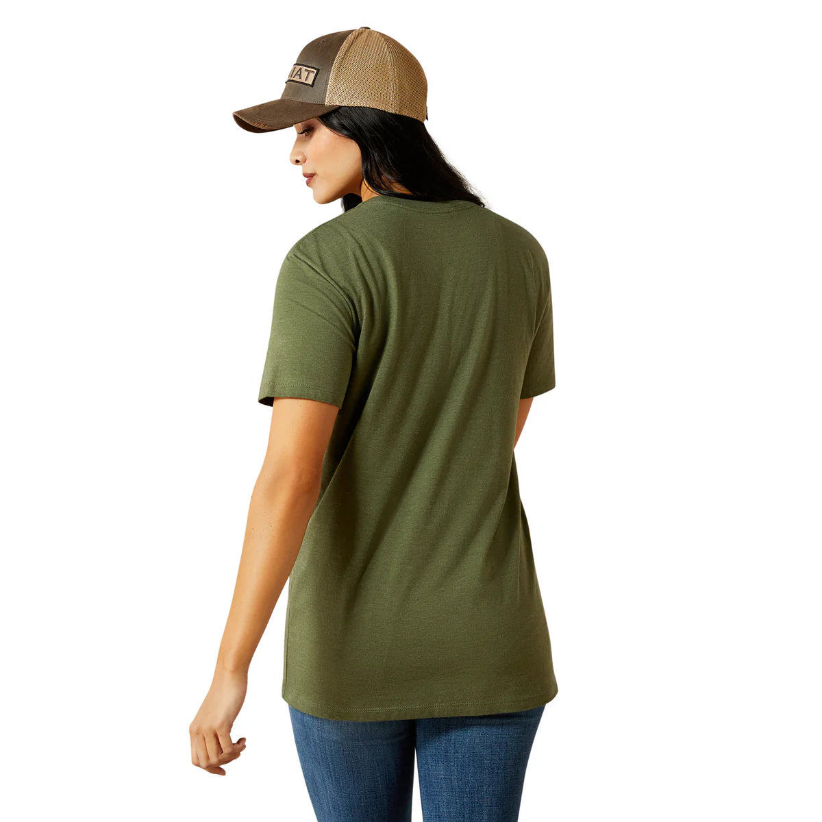 Ariat Wms Desert Snake SS Tee Military Heather | Country Clothing - Ladies T Shirt | Saddleworld Ipswich