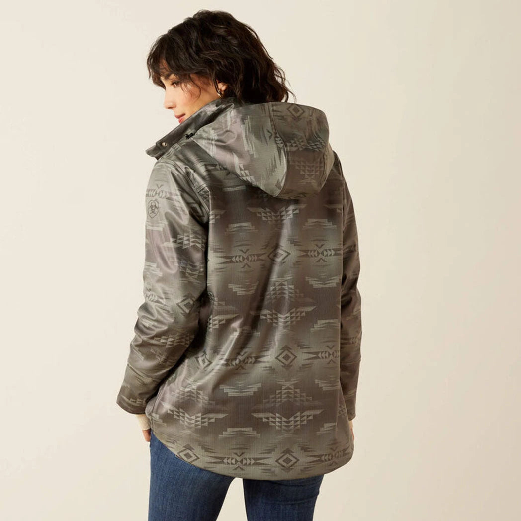 Ariat Wms Drizzle Rain Coat Grey Dunne | Country Clothing - Ladies Jacket | Saddleworld Ipswich