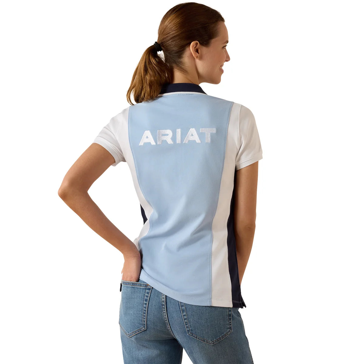 Ariat Wms Taryn SS Polo St Tropez/White | Country Clothing - Ladies Polo | Saddleworld Ipswich