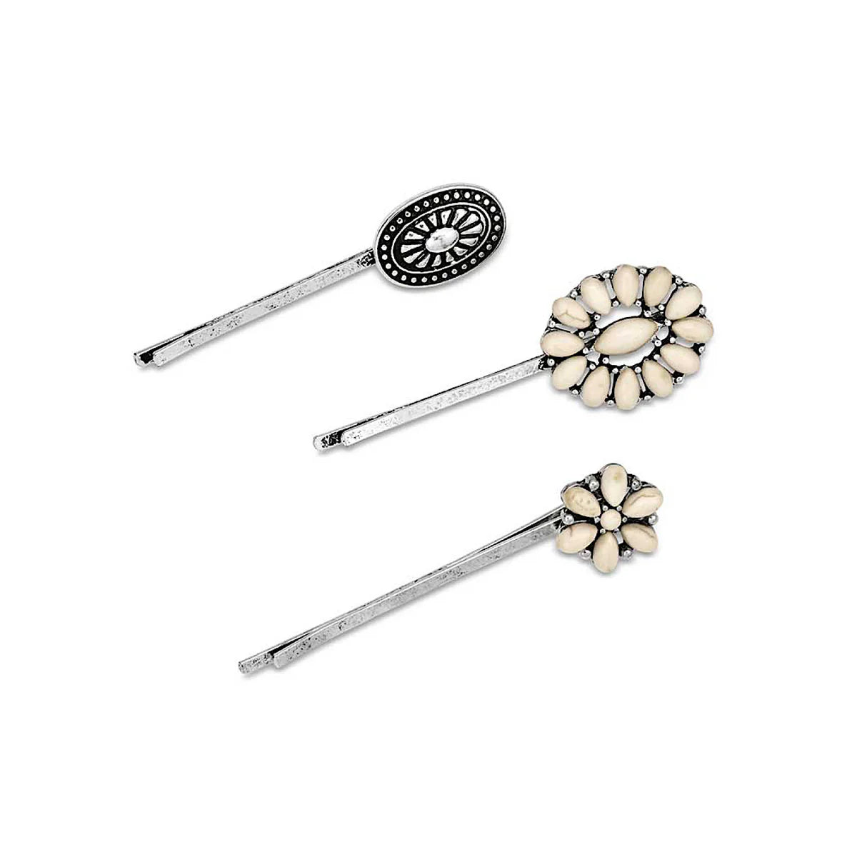Attitude Jewellery - Hair Pin Set of 3 White | Giftware - Jewellery | Saddleworld Ipswich