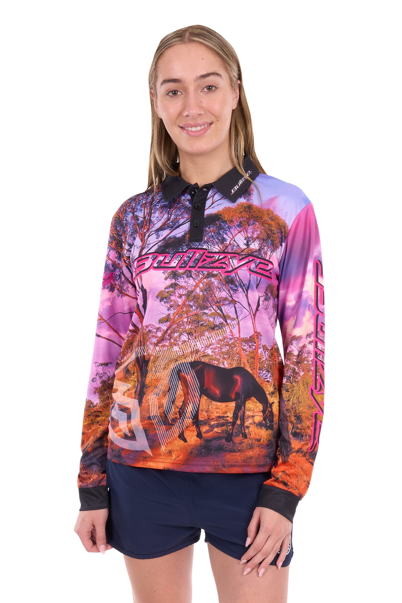 Bullzye Wmns Grazing Horse LS Tee