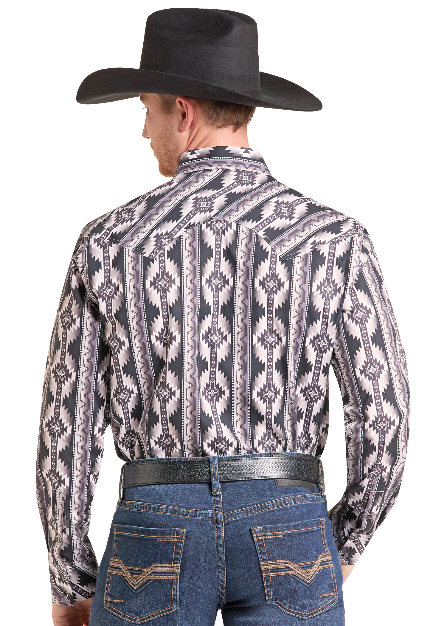 RockandRollDenimMensAztecandStripedLongSleeveSnapShirt | Country Clothing - Mens Shirt | Saddleworld Ipswich
