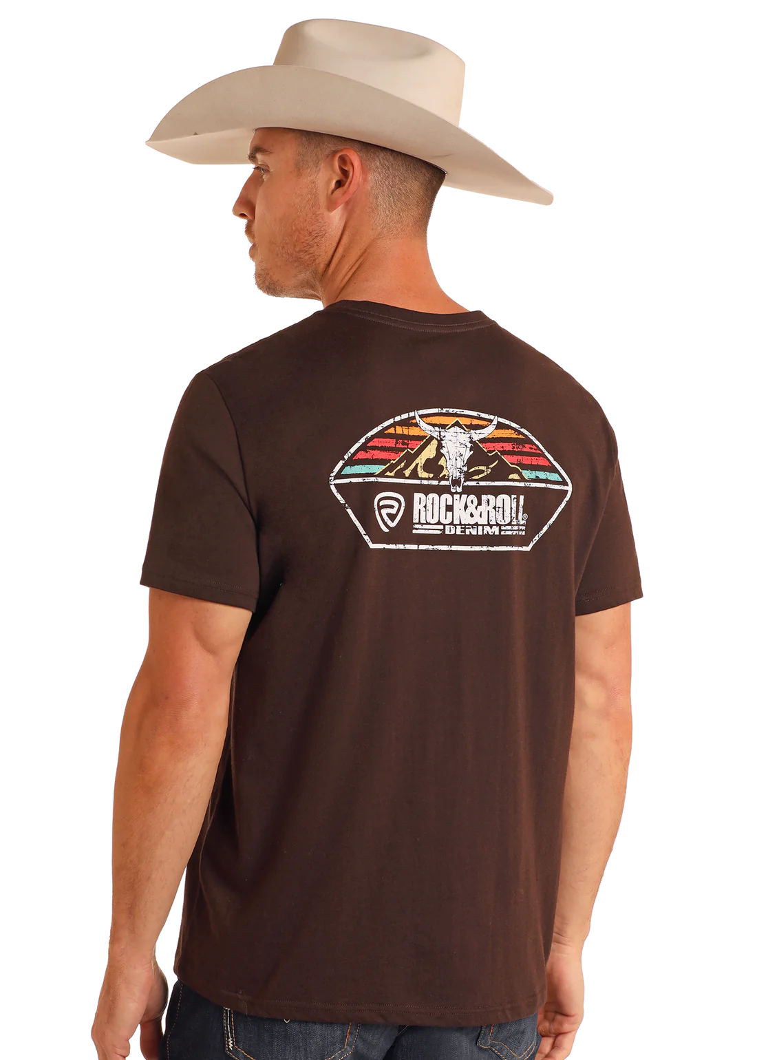 Rock and Roll Denim Steer Skull Logo Tee - Black Friday Sale