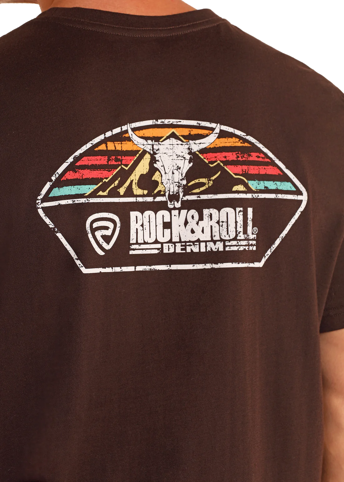 Rock and Roll Denim Steer Skull Logo Tee - Black Friday Sale