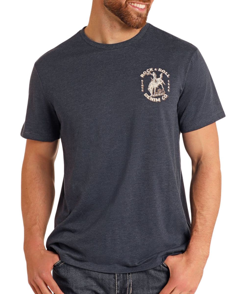Rock and Roll Denim Bronco Tee - Black Friday Sale
