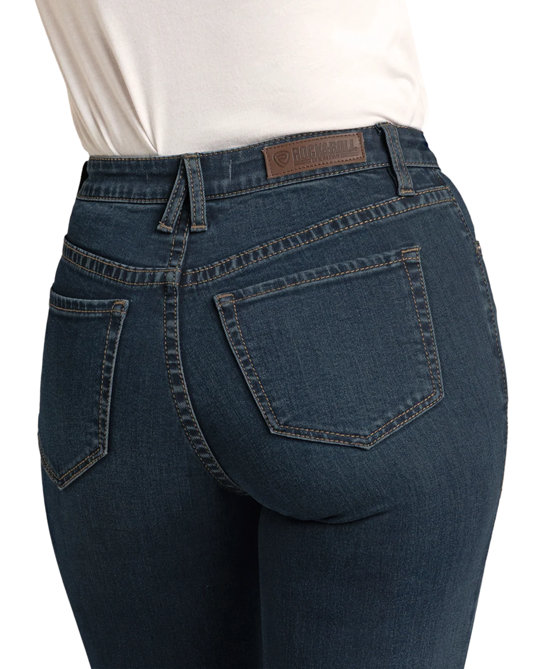 Rock and Roll Denim Wms High Rise Stretch Dark Wash Trousers