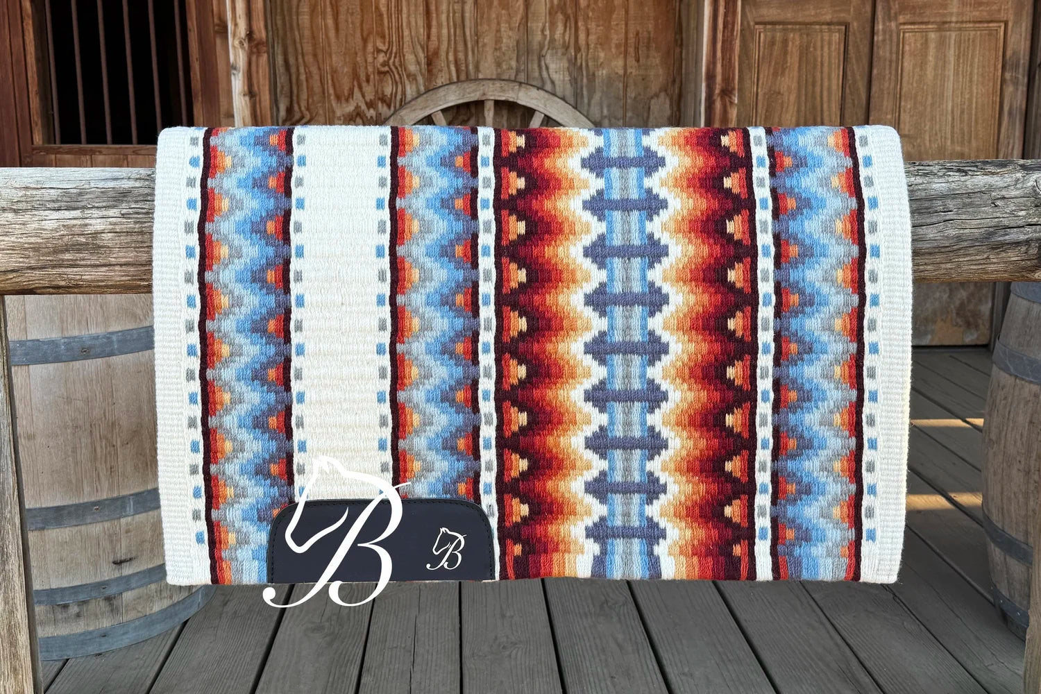 Bentley Pad - Whiskey Rusted Blue White Base | Horse Supplies - Western Pad | Saddleworld Ipswich