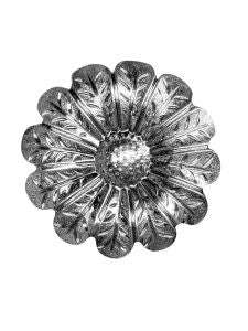 Round Silver Flower Concho