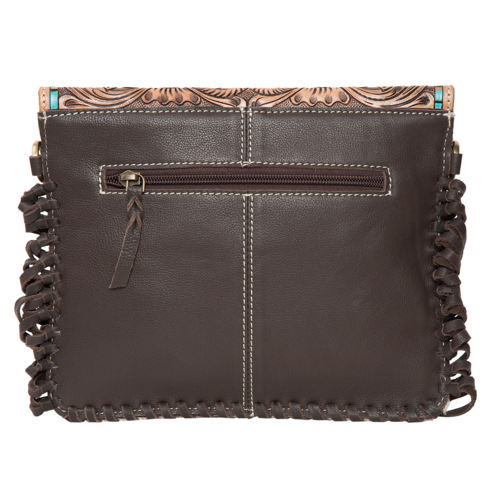 The Design Edge Calbuco Tooling Cowhide Flap Bag