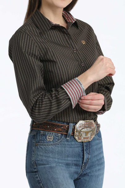 Cinch Brown Striped Ladies Shirt | Country Clothing - Ladies Shirt | Saddleworld Ipswich
