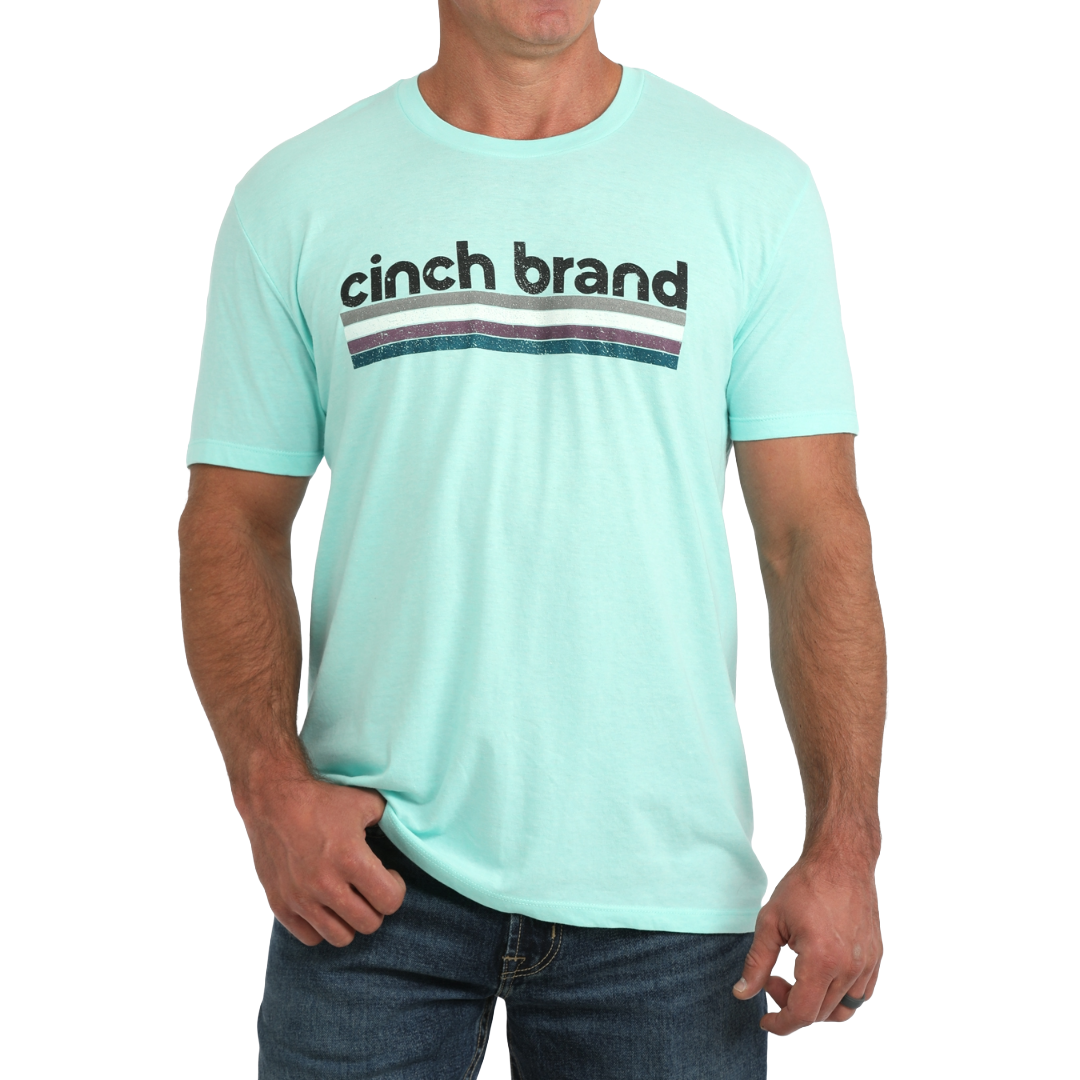 Cinch Mens Graphic Logo T Shirt Turquoise | Country Clothing - Mens T Shirt | Saddleworld Ipswich