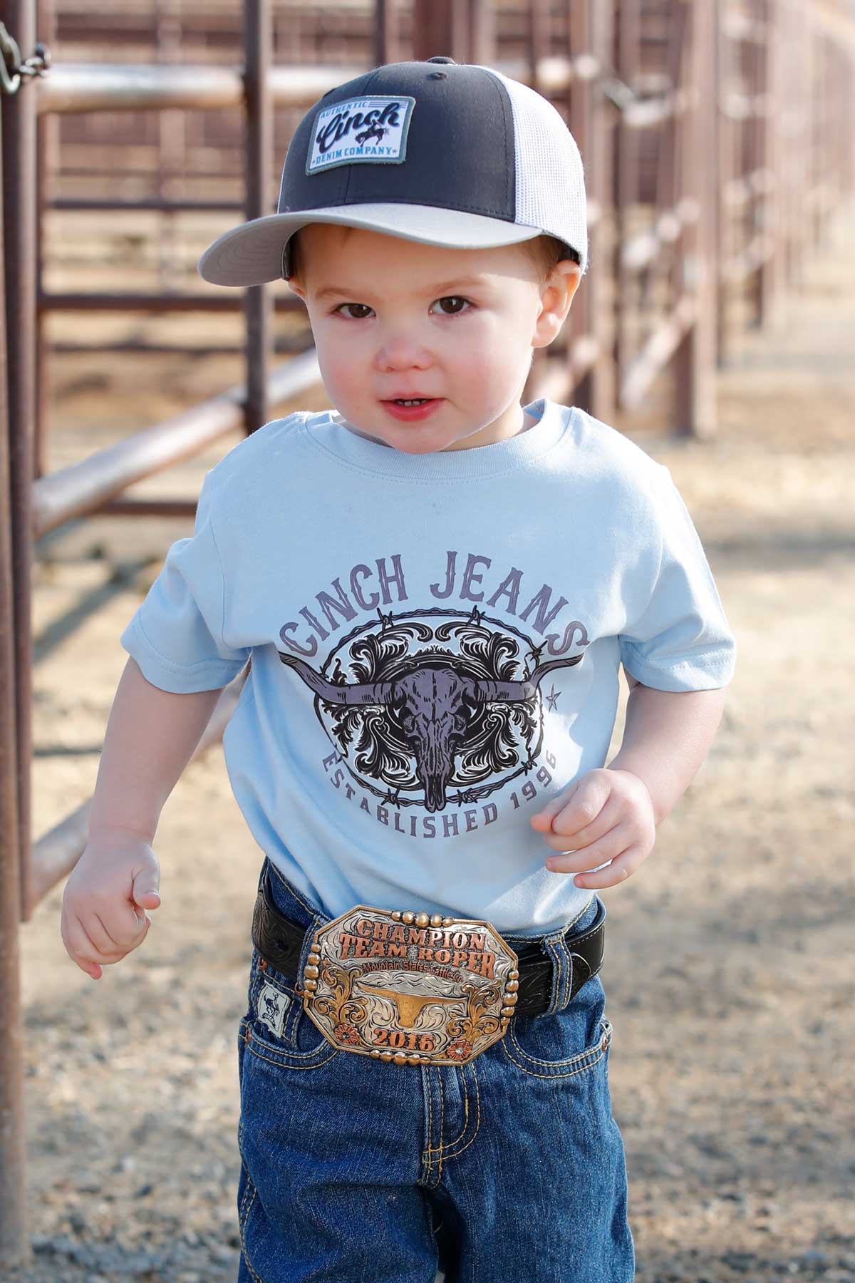 Cinch Toddler Boys Light Blue Longhorn Graphic T Shirt | Country Clothing - Childrens Clothing | Saddleworld Ipswich