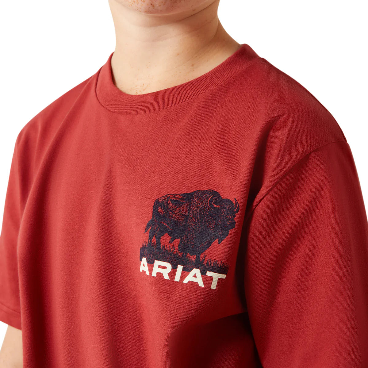 Ariat Bys Buffalo Flag SS Tee Brick Red