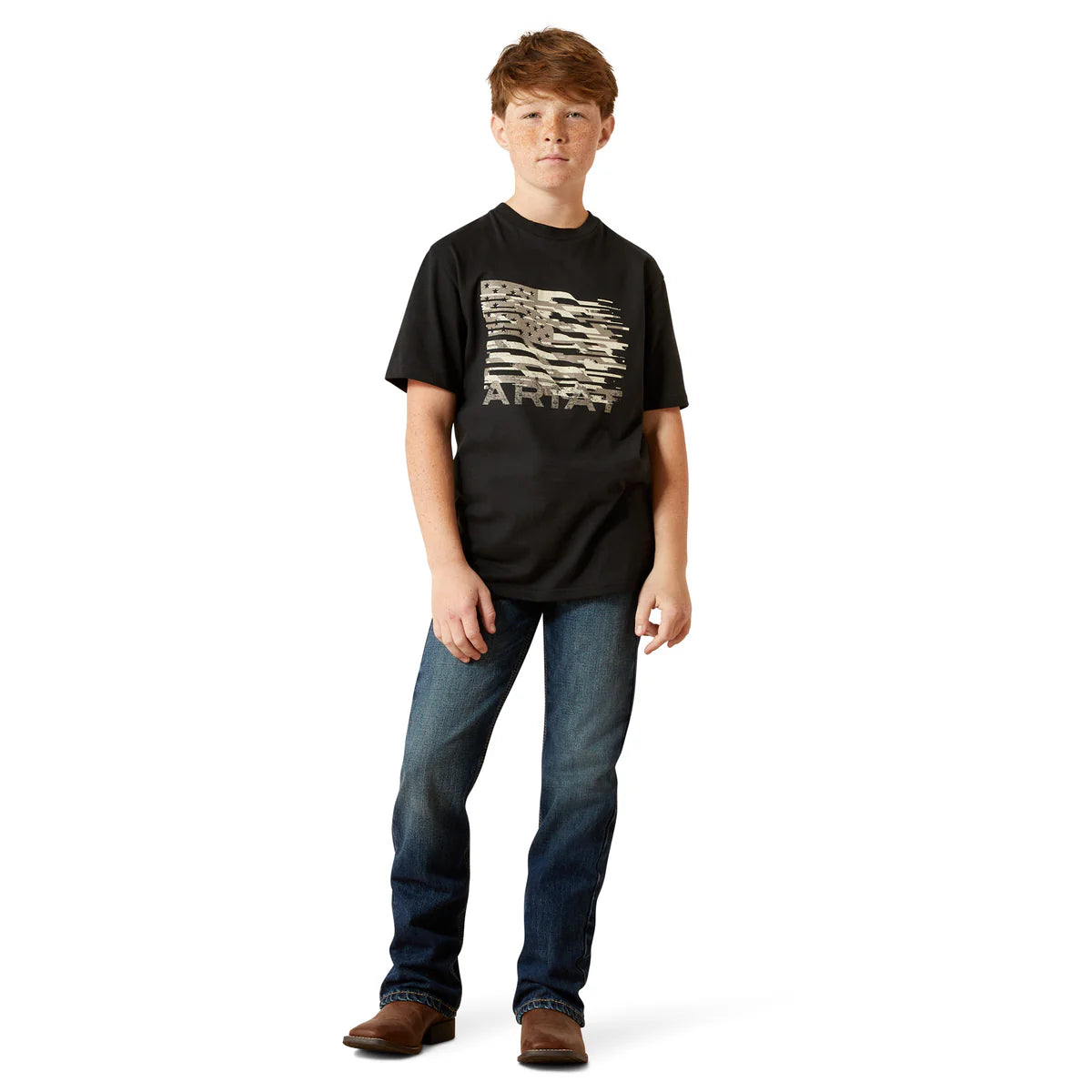 Ariat Bys Freedom Flag SS Tee Black