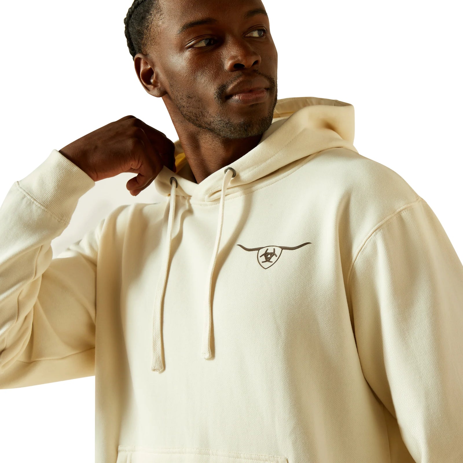 Ariat Mns Shield Steerhead Hoodie Oatmeal