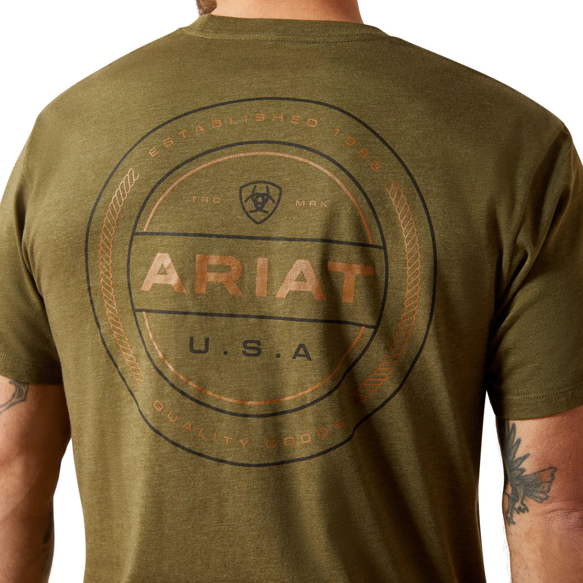 Ariat Mns Ropers Seal SS Tee Military Heather