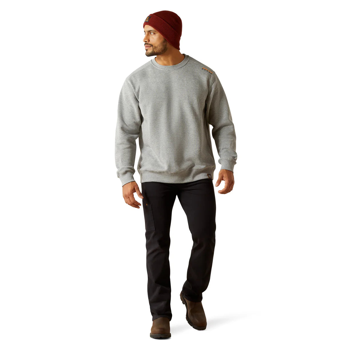 Ariat Mns Rebar Lightweight Sweater Heather Grey