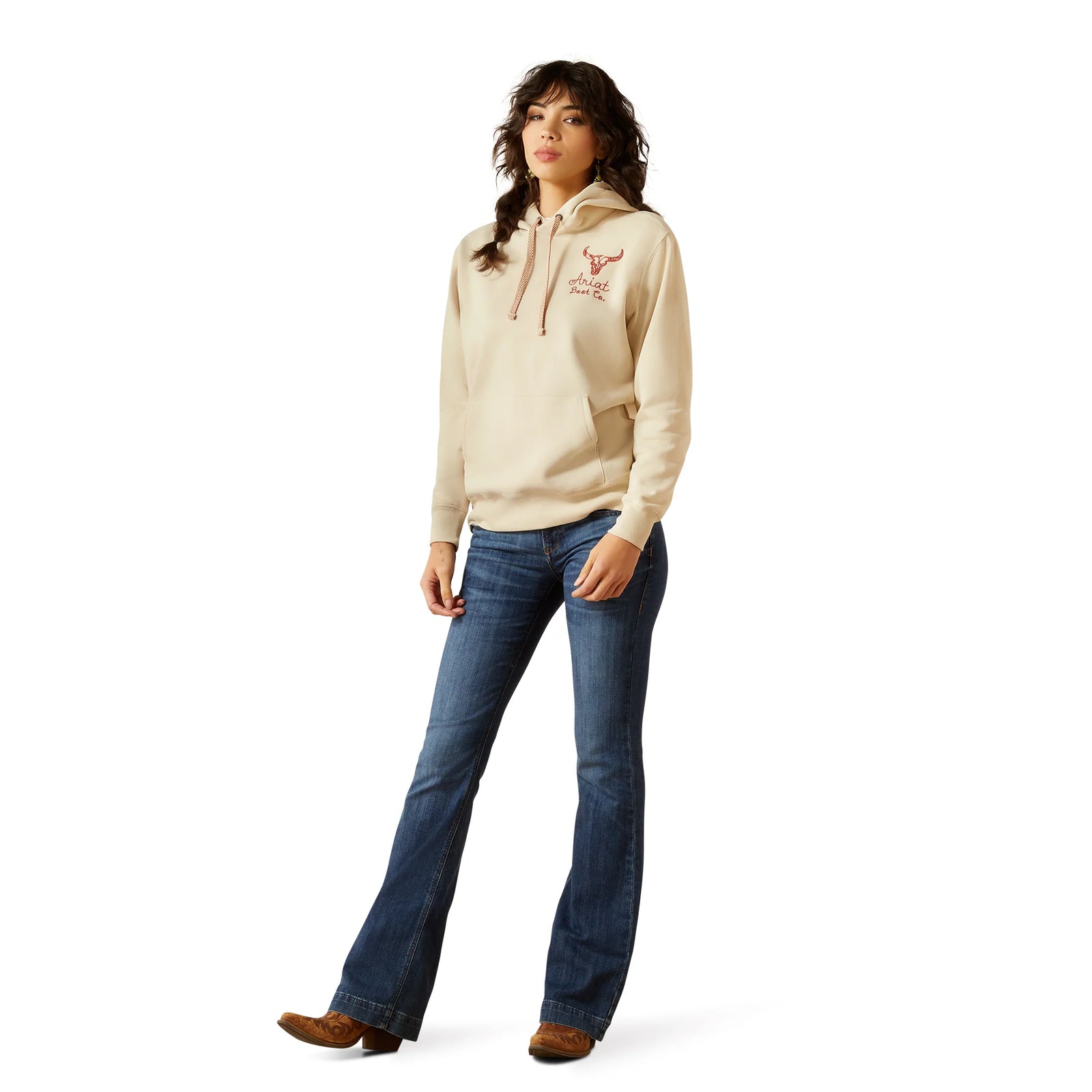 Ariat Wms Stitch Hoodie Oyster Gray - Winter 26