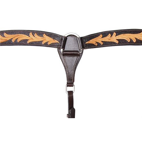 Fort Worth Tooled Leaf Breastcollar Two Tone