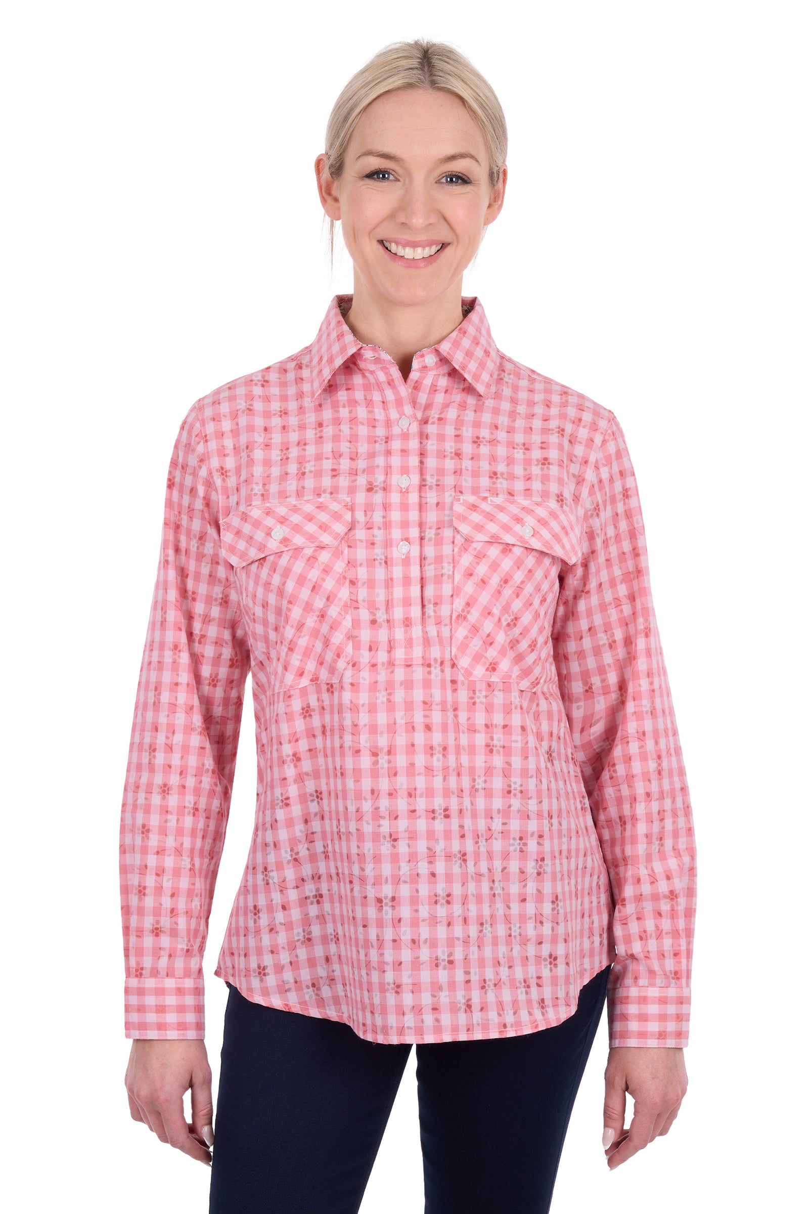 Hard Slog Wms Raquel 1/2 Plkt LS Shirt